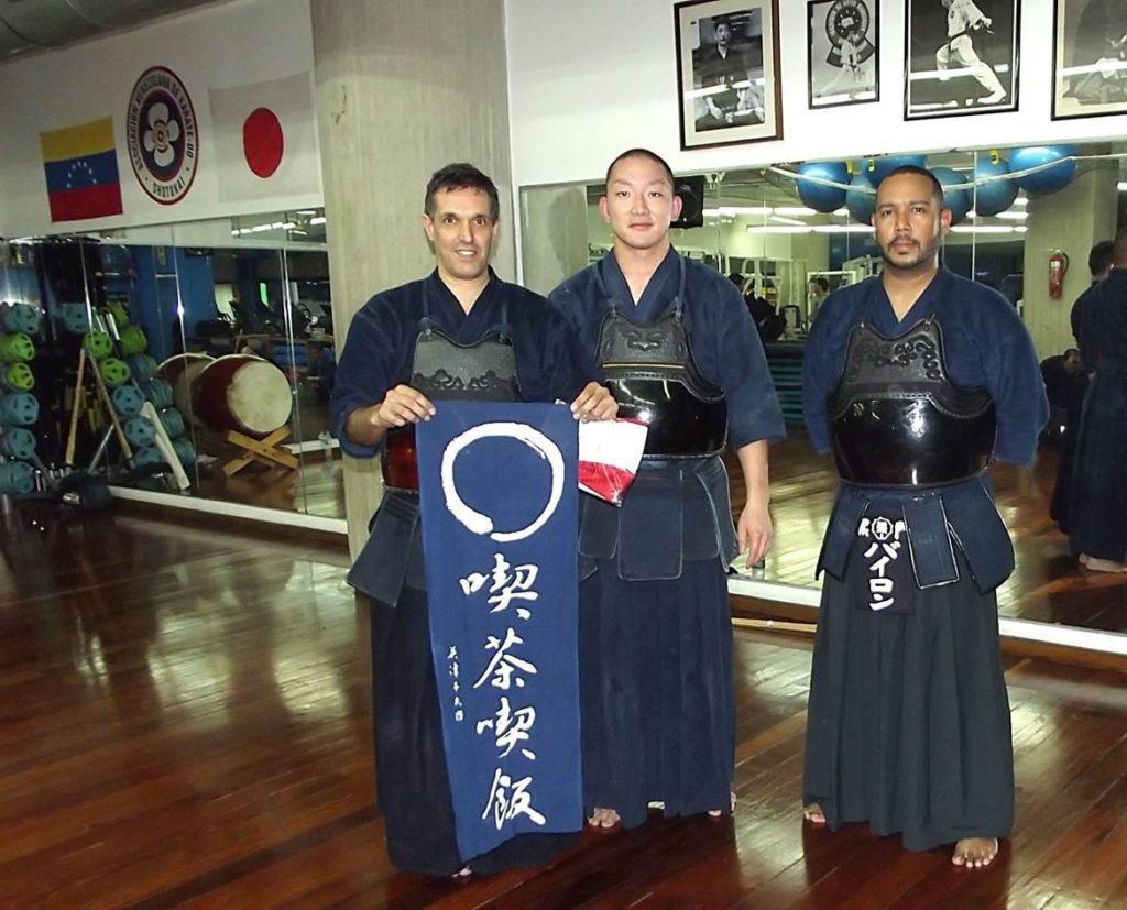 Byron after kendo training with Japanese sensei.