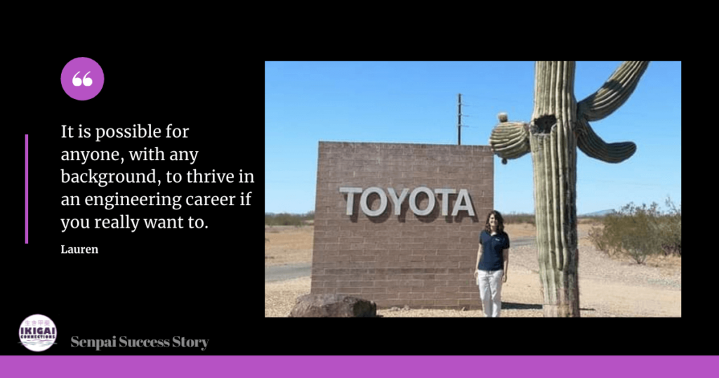 Photo of Lauren at Toyota's Proving Ground in Arizona